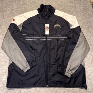Los Angeles Chargers Track Jacket Men's Size XL Black Reebok NFL Football Sports